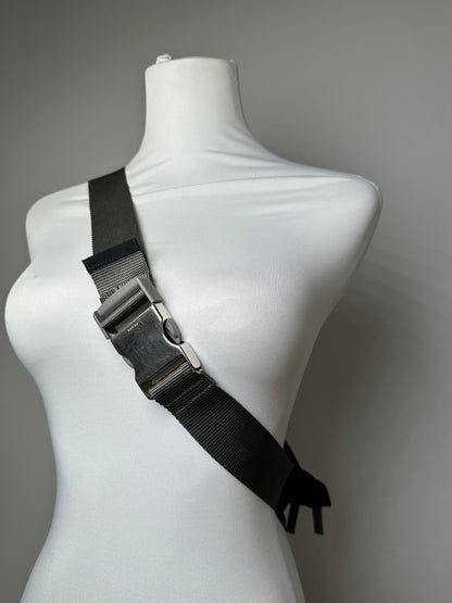 Vintage Prada Linea Rossa Sling Bag Y2K Black Silver