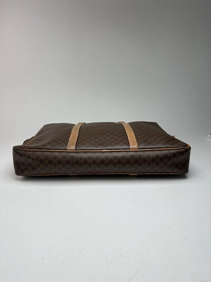 Valise vintage en cuir monogramme Céline Paris marron