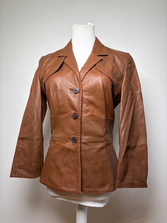 Vintage Fendi Leather Blazer Brown c. Late 1970s L