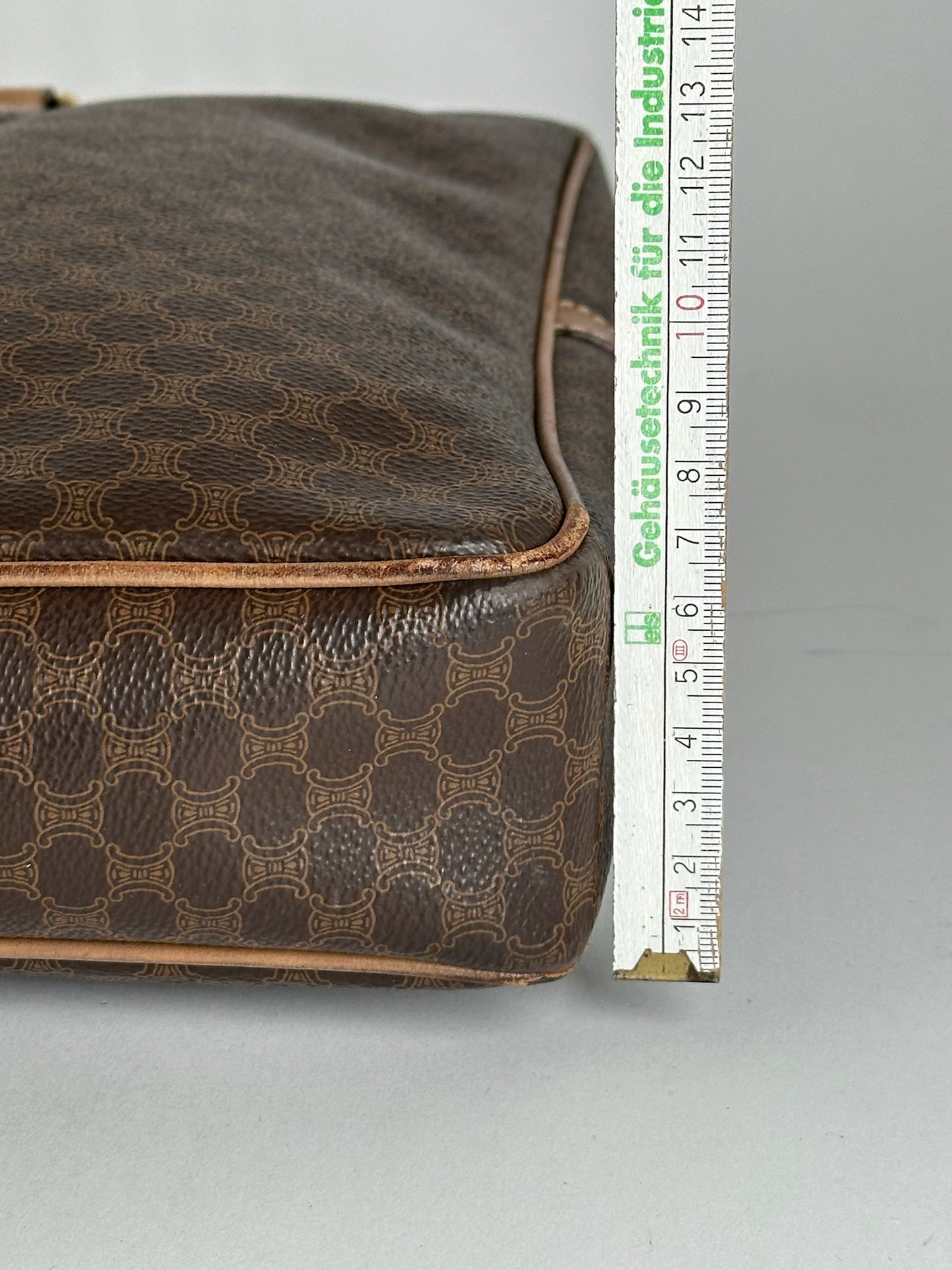 Valise vintage en cuir monogramme Céline Paris marron