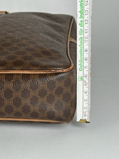 Valise vintage en cuir monogramme Céline Paris marron