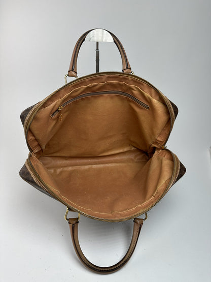 Valise vintage en cuir monogramme Céline Paris marron