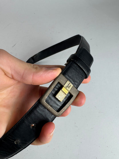 Vintage Dior Leather Belt black