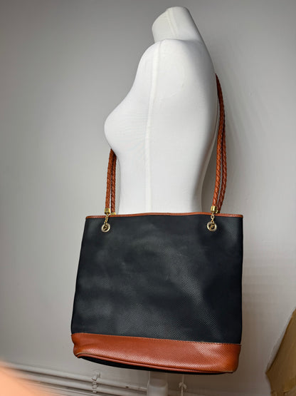 Vintage Bottega Veneta Leather shopper Bag black brown