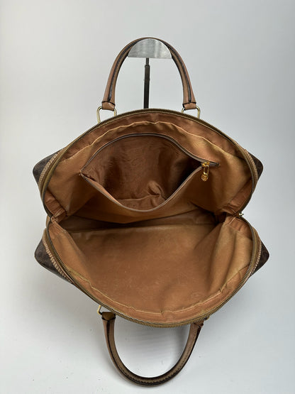 Valise vintage en cuir monogramme Céline Paris marron