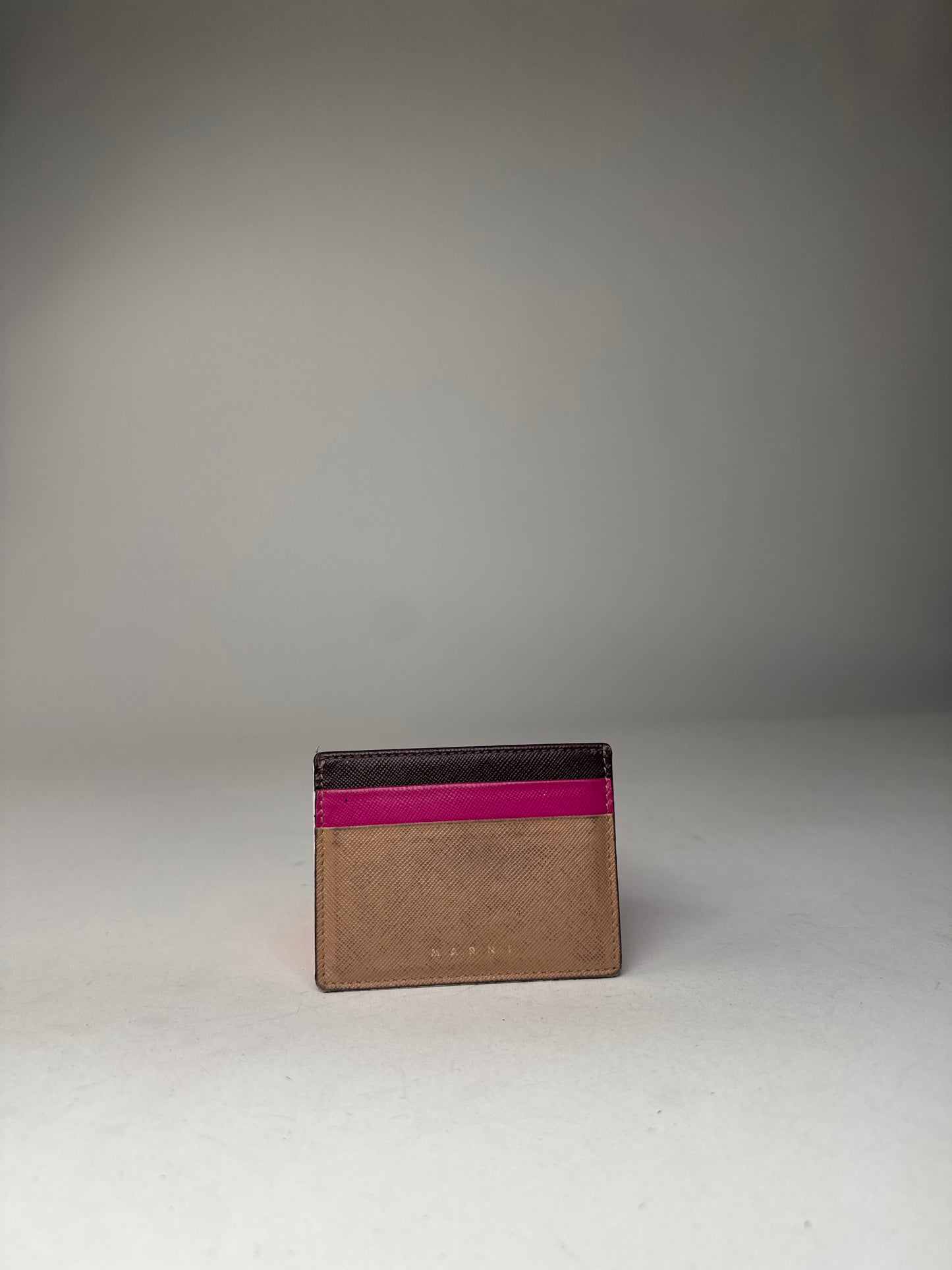 Vintage Marni Leather Card Holder Brown Purple Black