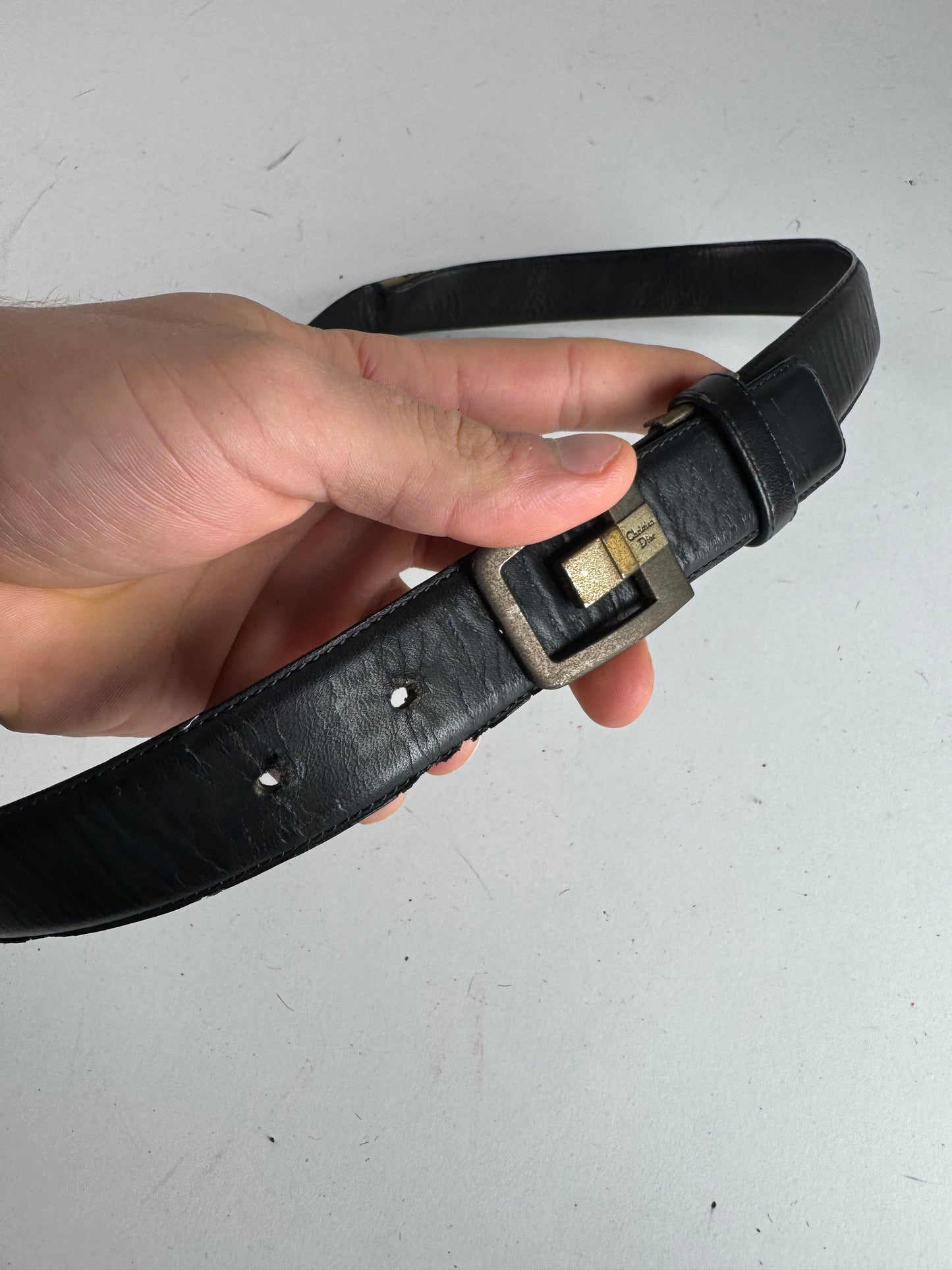 Vintage Dior Leather Belt black