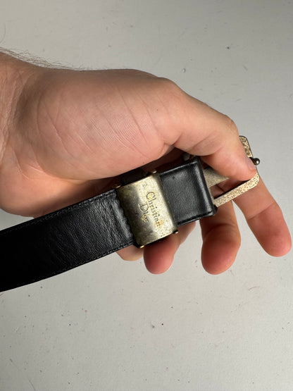 Vintage Dior Leather Belt black