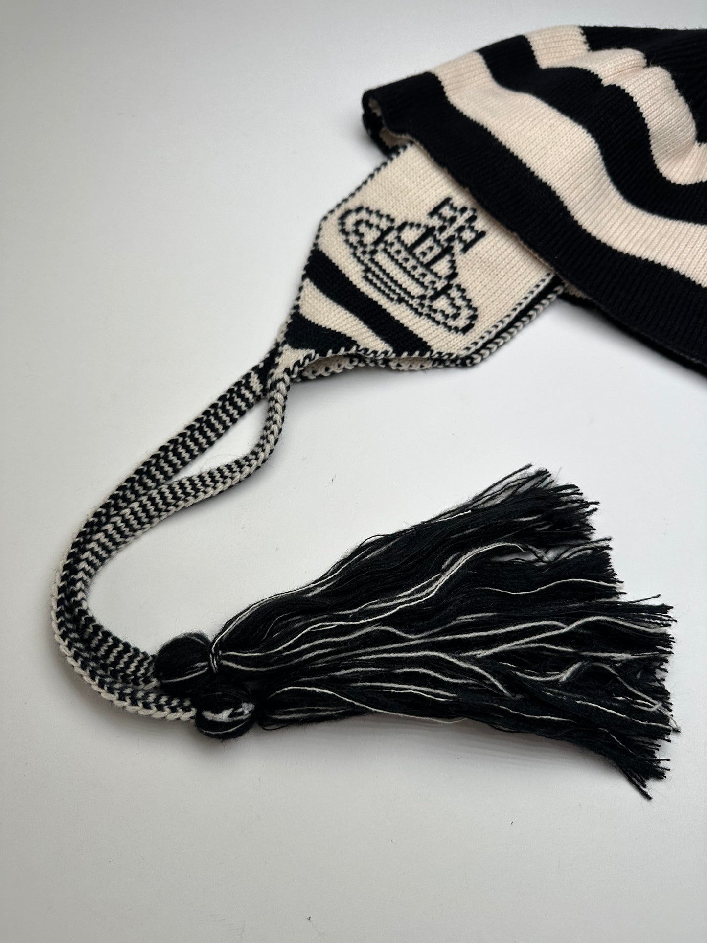 Vintage Vivienne Westwood Knitted Hat Y2K Black Cream