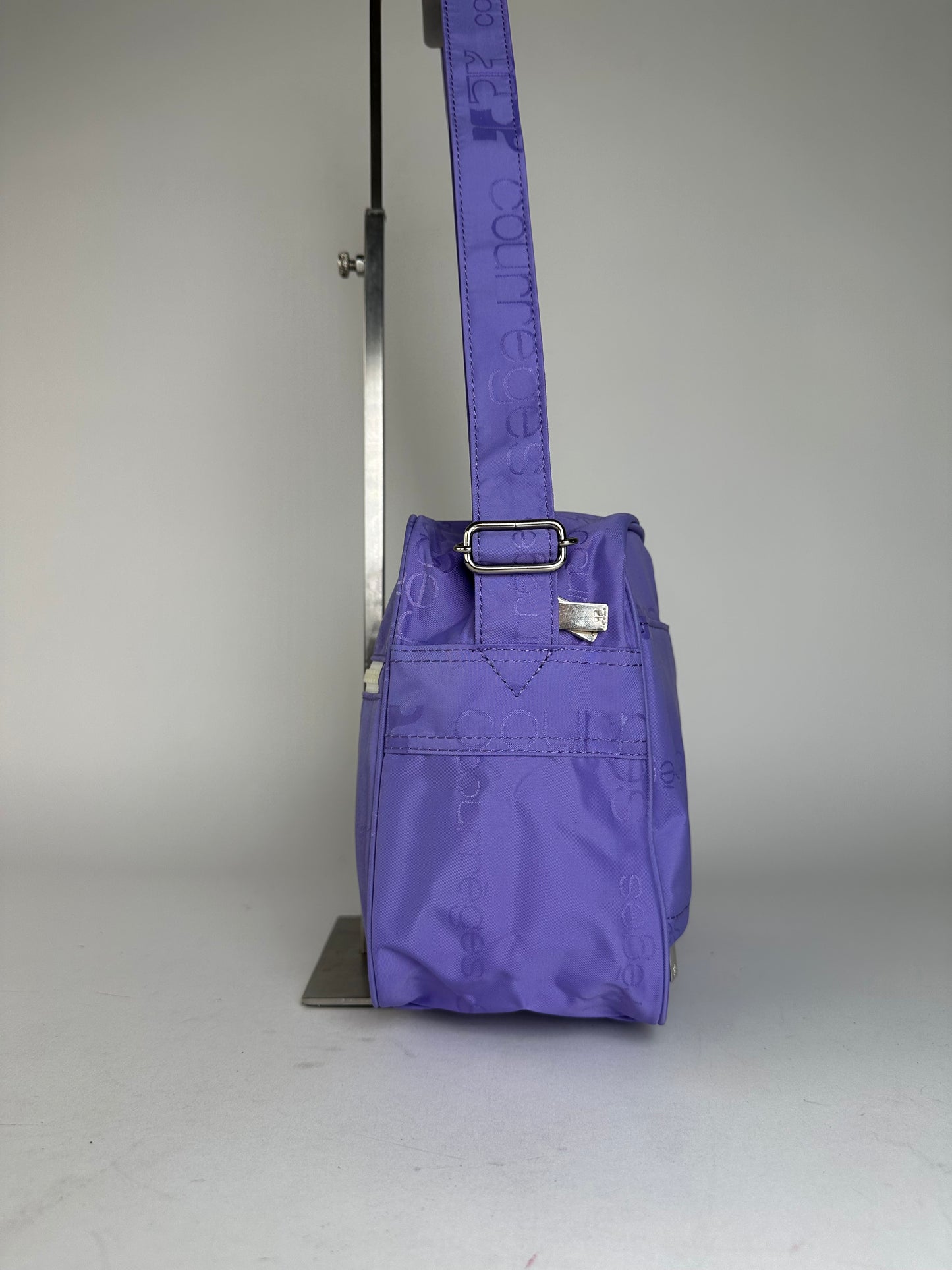Vintage Courreges Multiway Monogram Polyester Bag Purple New With Tag