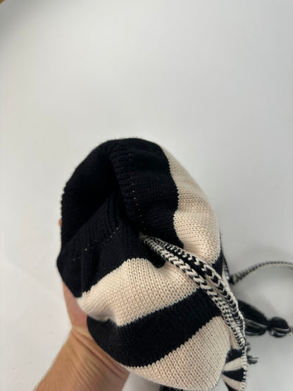 Vintage Vivienne Westwood Knitted Hat Y2K Black Cream