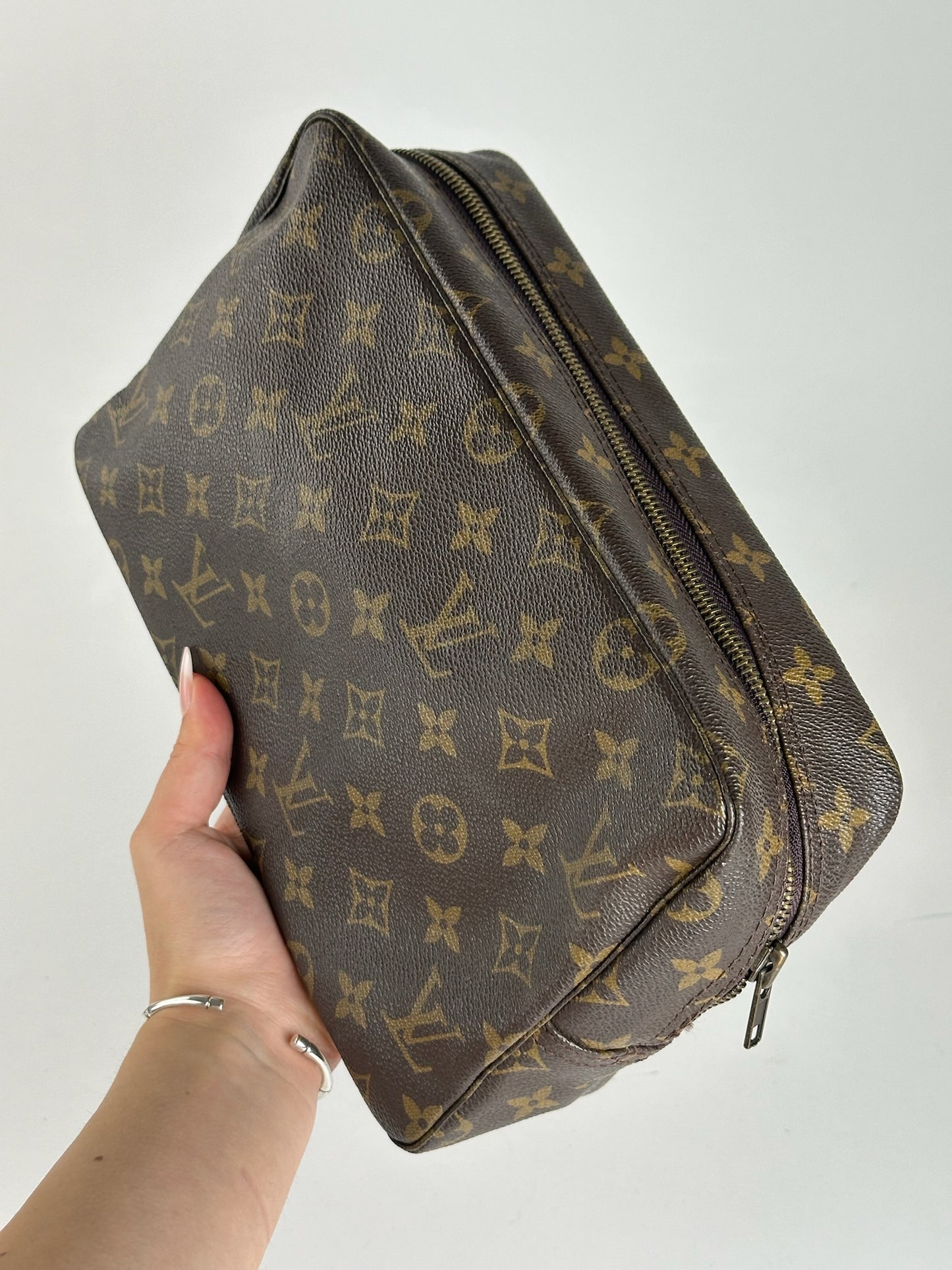 Vintage Louis Vuitton Monogram Leather Clutch Brown