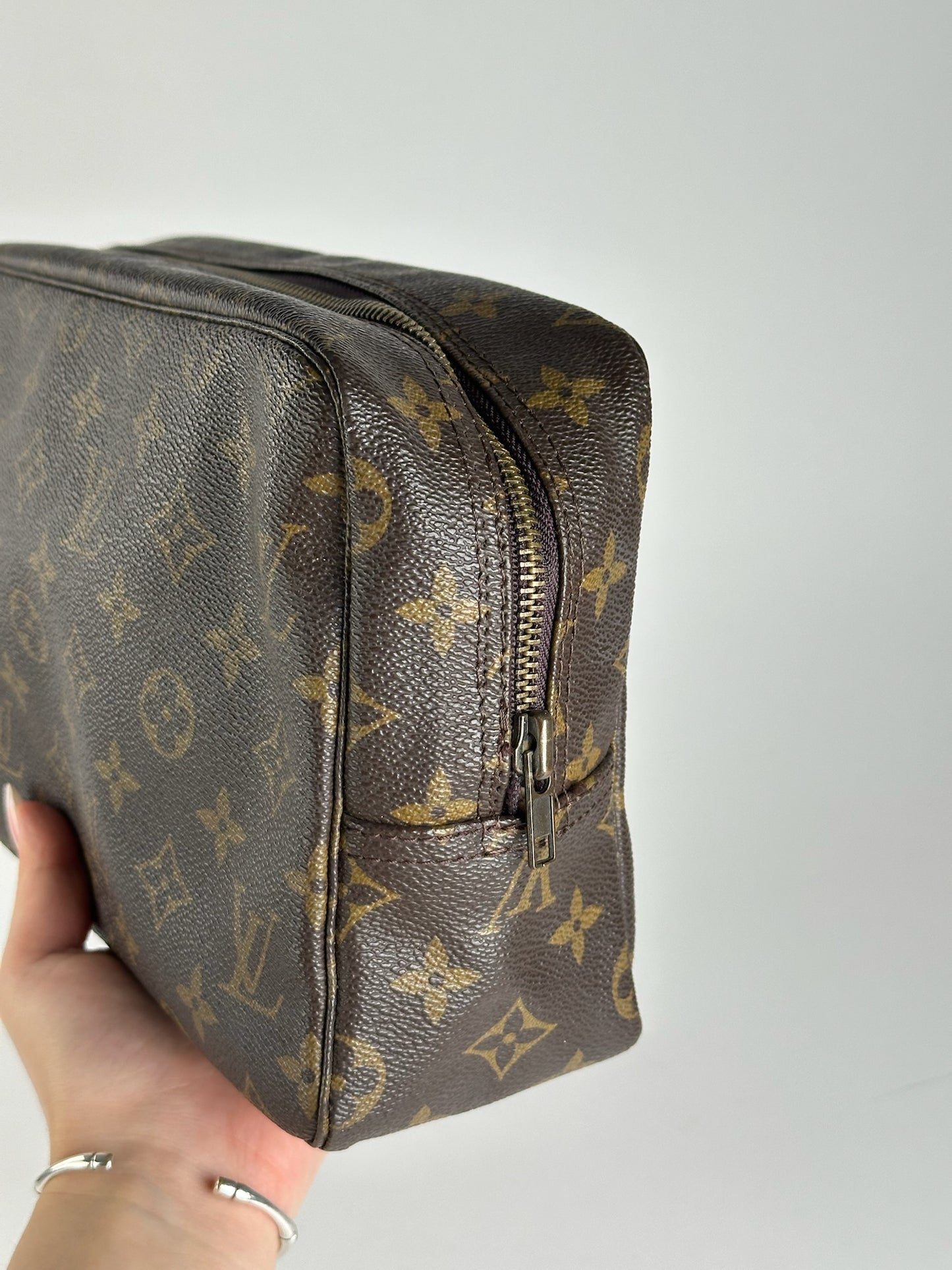 Vintage Louis Vuitton Monogram Leather Clutch Brown