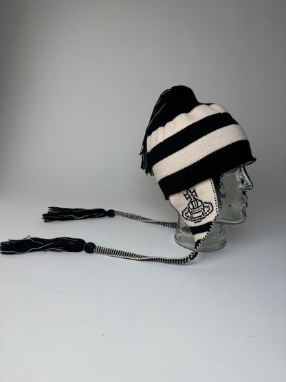 Vintage Vivienne Westwood Knitted Hat Y2K Black Cream