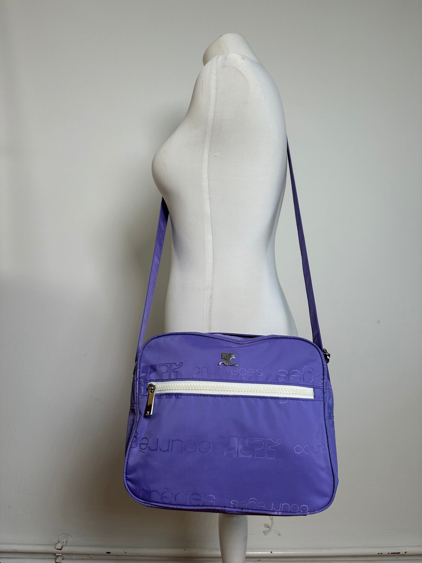 Vintage Courreges Multiway Monogram Polyester Bag Purple New With Tag