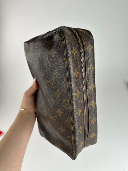 Vintage Louis Vuitton Monogram Leather Clutch Brown
