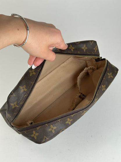 Vintage Louis Vuitton Monogram Leather Clutch Brown