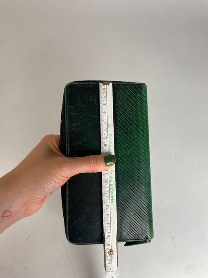 Vintage Celine Paria Leather Zippy Wallet Green