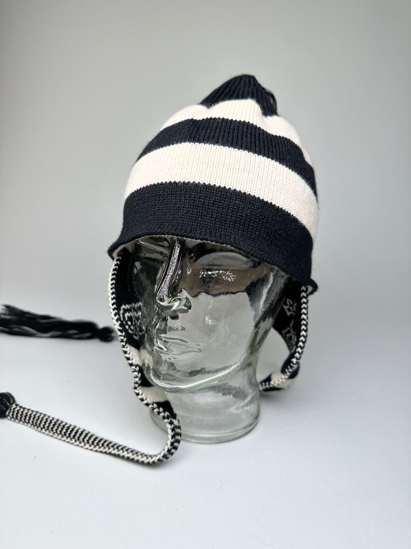 Vintage Vivienne Westwood Knitted Hat Y2K Black Cream