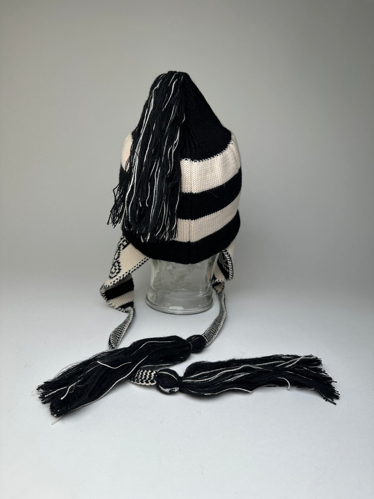 Vintage Vivienne Westwood Knitted Hat Y2K Black Cream