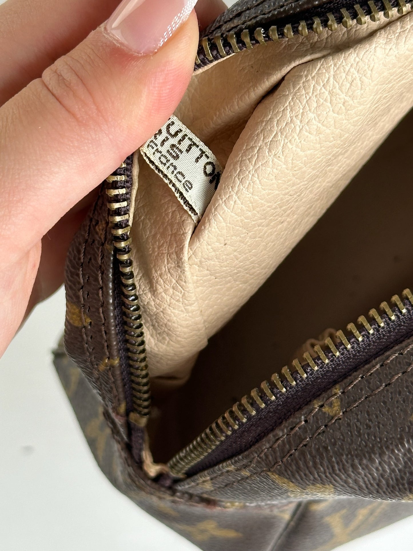 Vintage Louis Vuitton Monogram Leather Clutch Brown