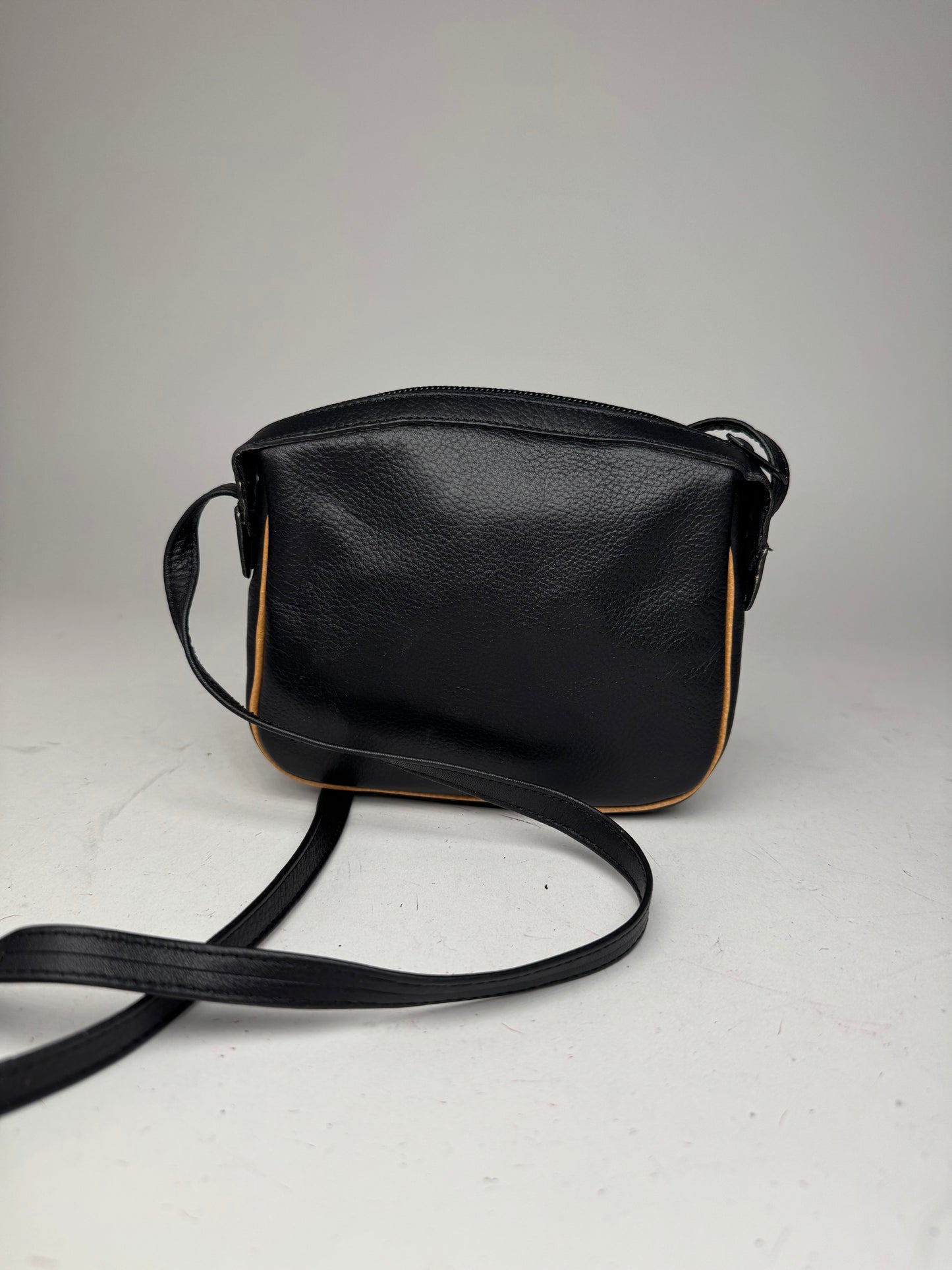 Vintage Courreges Leather Crossbody Bag black