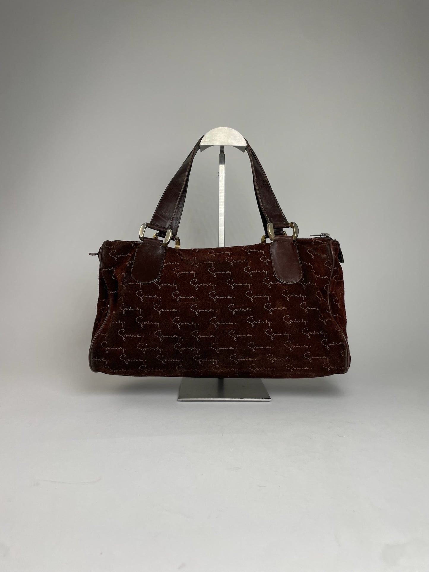 Vintage Givenchy Suede Monogram Handbag Brown