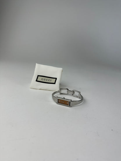 Vintage Gucci Stainless Steel Bracelet Watch Y2K Orange Silver