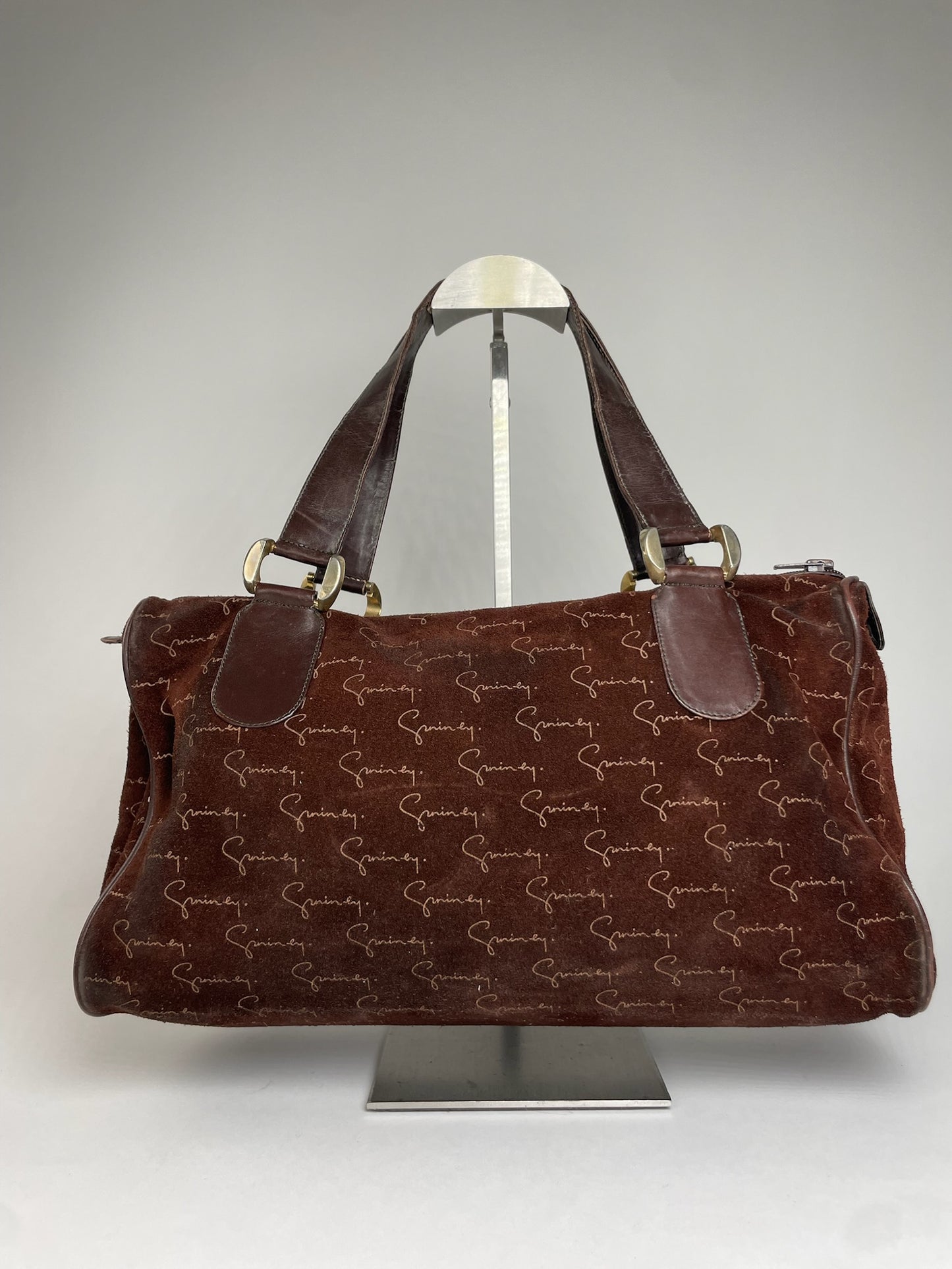 Vintage Givenchy Suede Monogram Handbag Brown