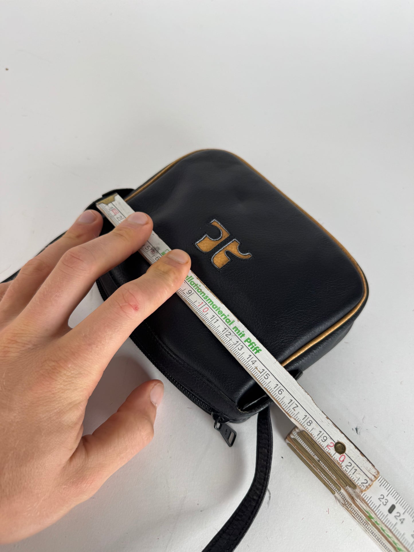 Vintage Courreges Leather Crossbody Bag black