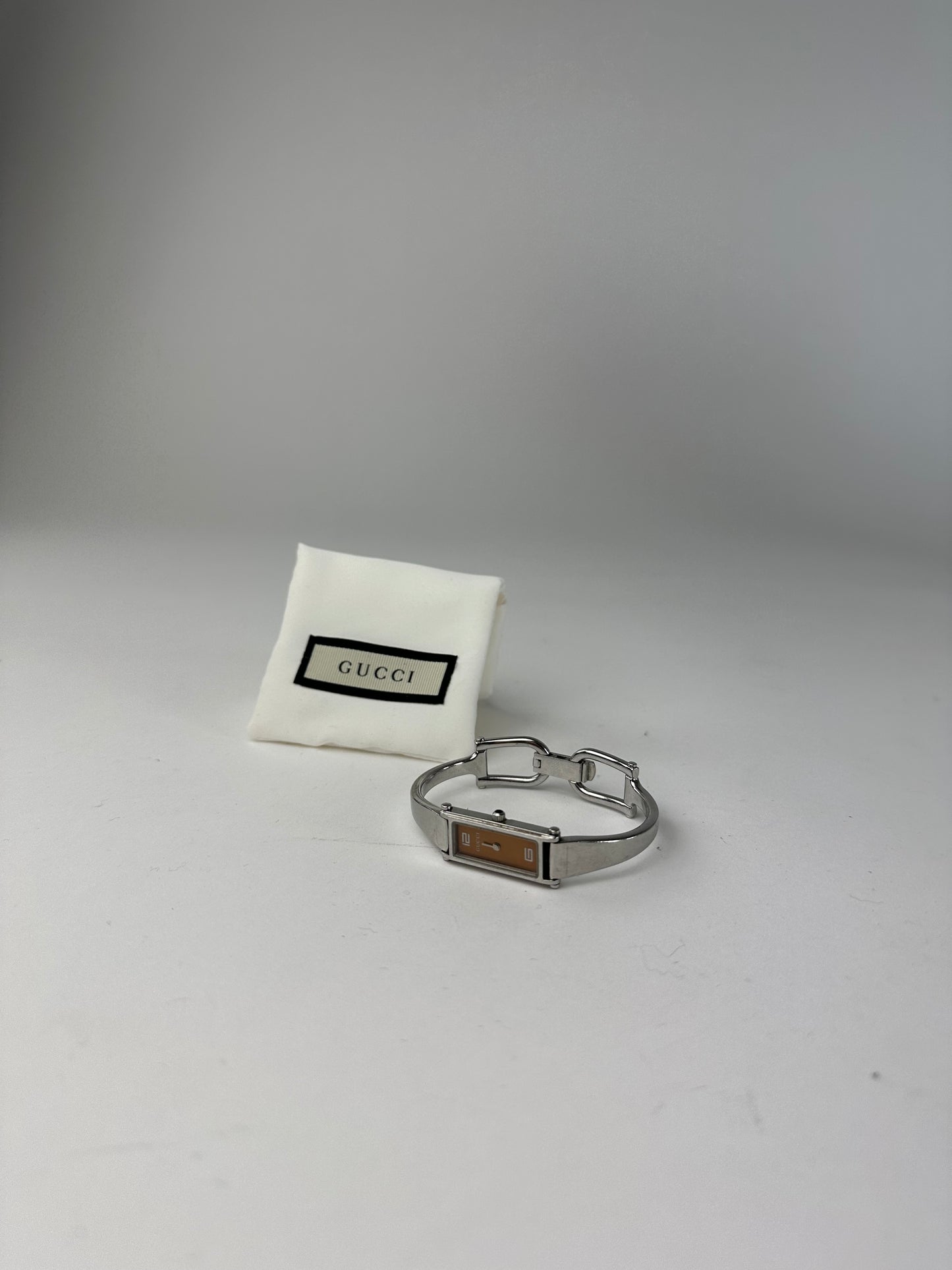 Vintage Gucci Stainless Steel Bracelet Watch Y2K Orange Silver