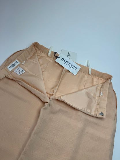 Vintage Givenchy Linen Skirt Beige Rose L/XL