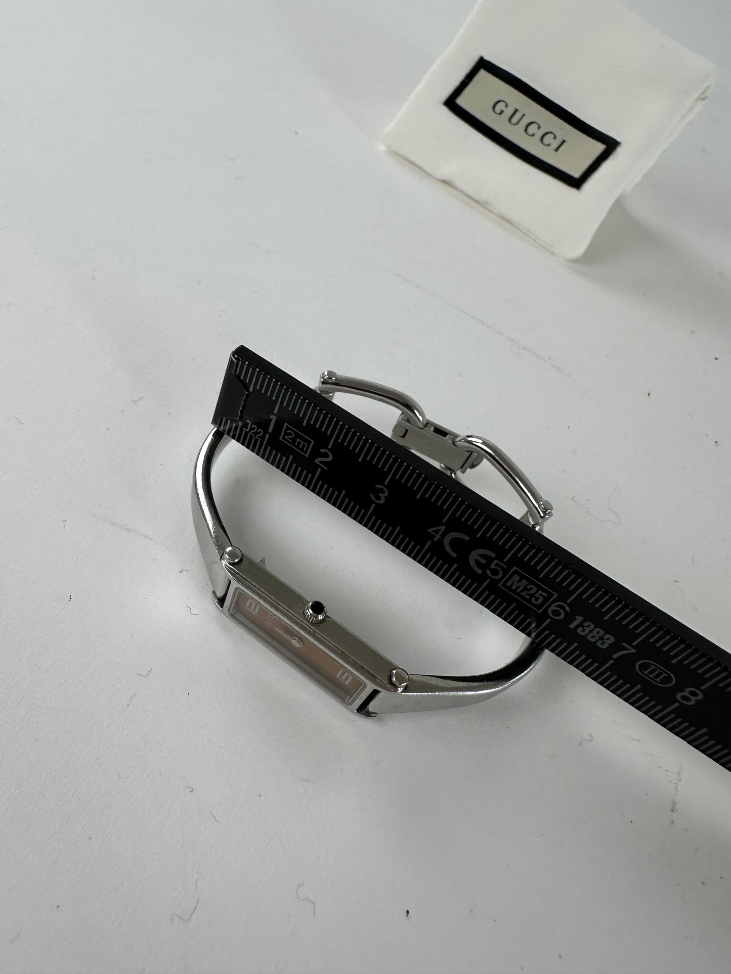 Vintage Gucci Stainless Steel Bracelet Watch Y2K Orange Silver