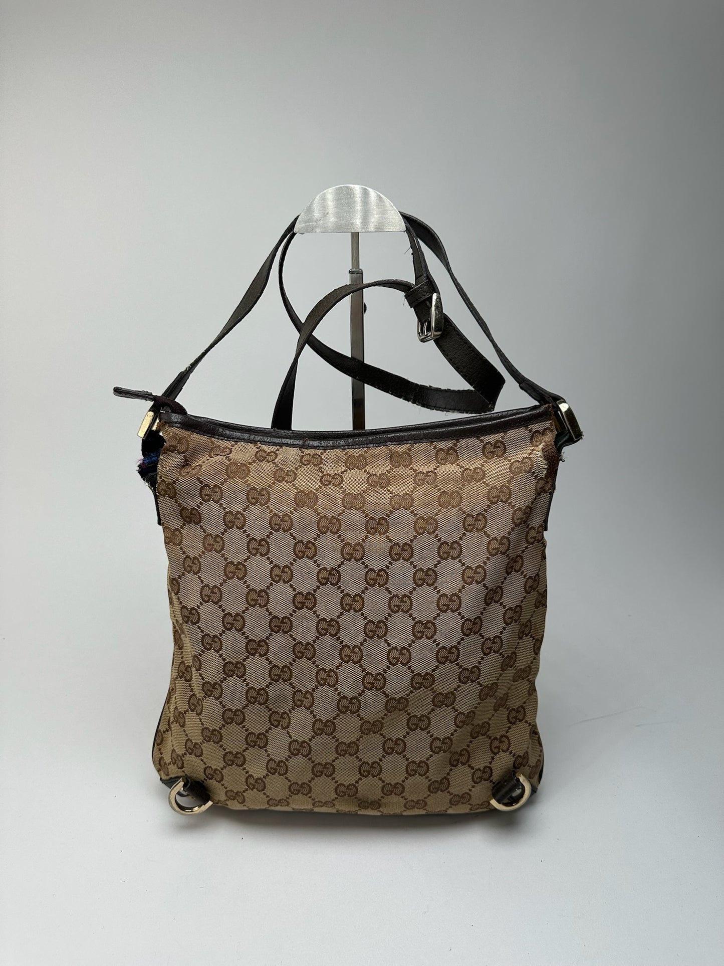 Sac bandoulière vintage Gucci en toile monogramme beige marron