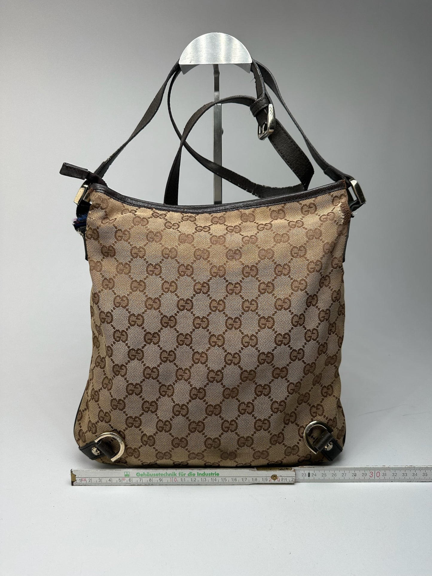 Sac bandoulière vintage Gucci en toile monogramme beige marron