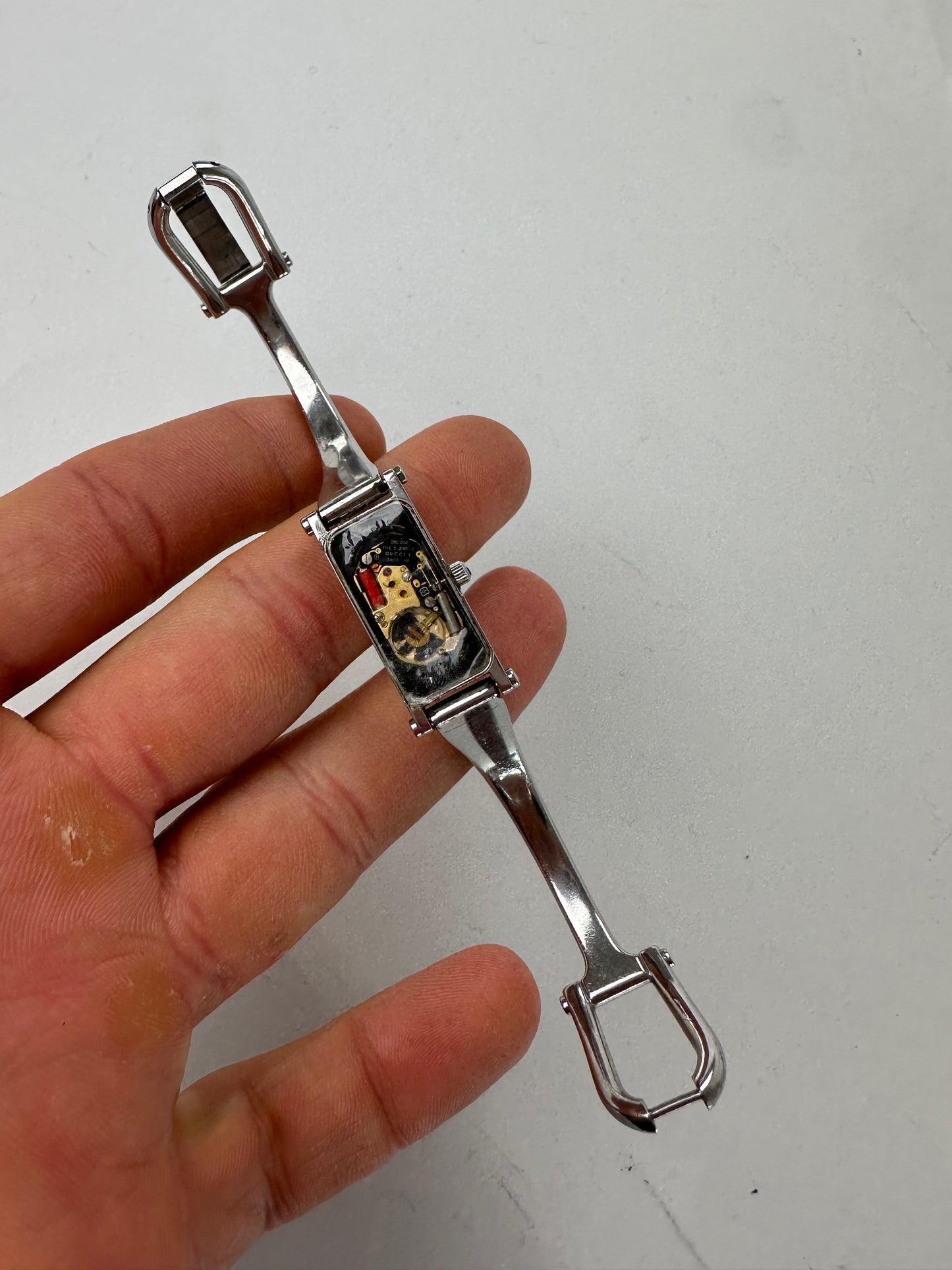 Vintage Gucci Stainless Steel Bracelet Watch Y2K Orange Silver