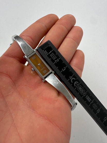 Vintage Gucci Stainless Steel Bracelet Watch Y2K Orange Silver