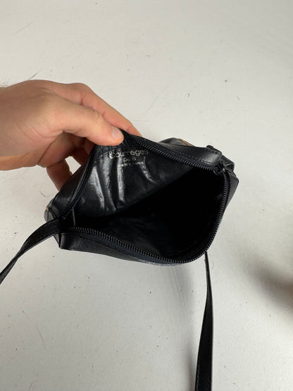 Vintage Courreges Leather Crossbody Bag black