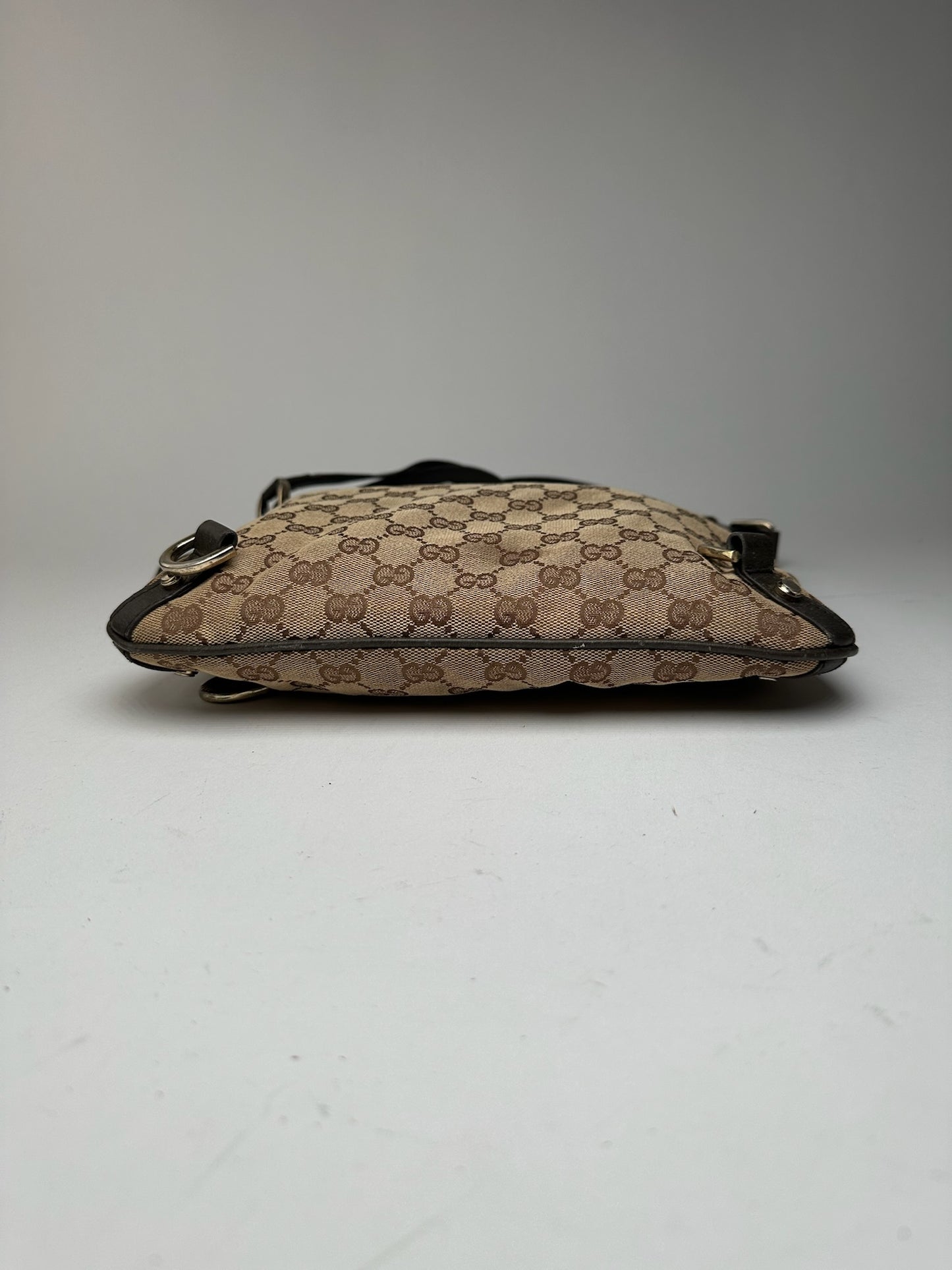 Sac bandoulière vintage Gucci en toile monogramme beige marron
