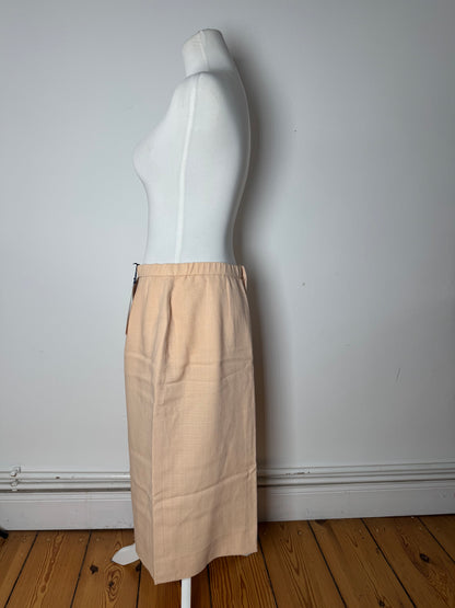 Vintage Givenchy Linen Skirt Beige Rose L/XL