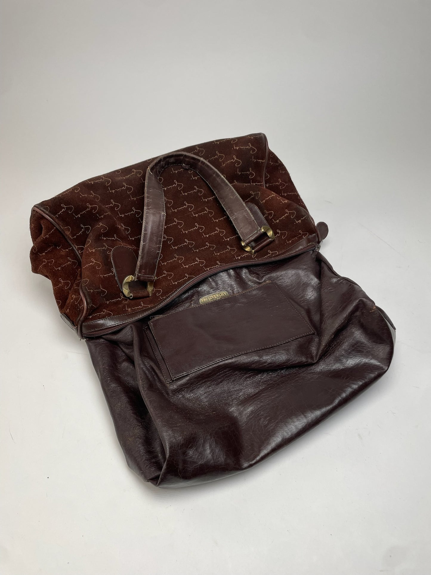 Vintage Givenchy Suede Monogram Handbag Brown