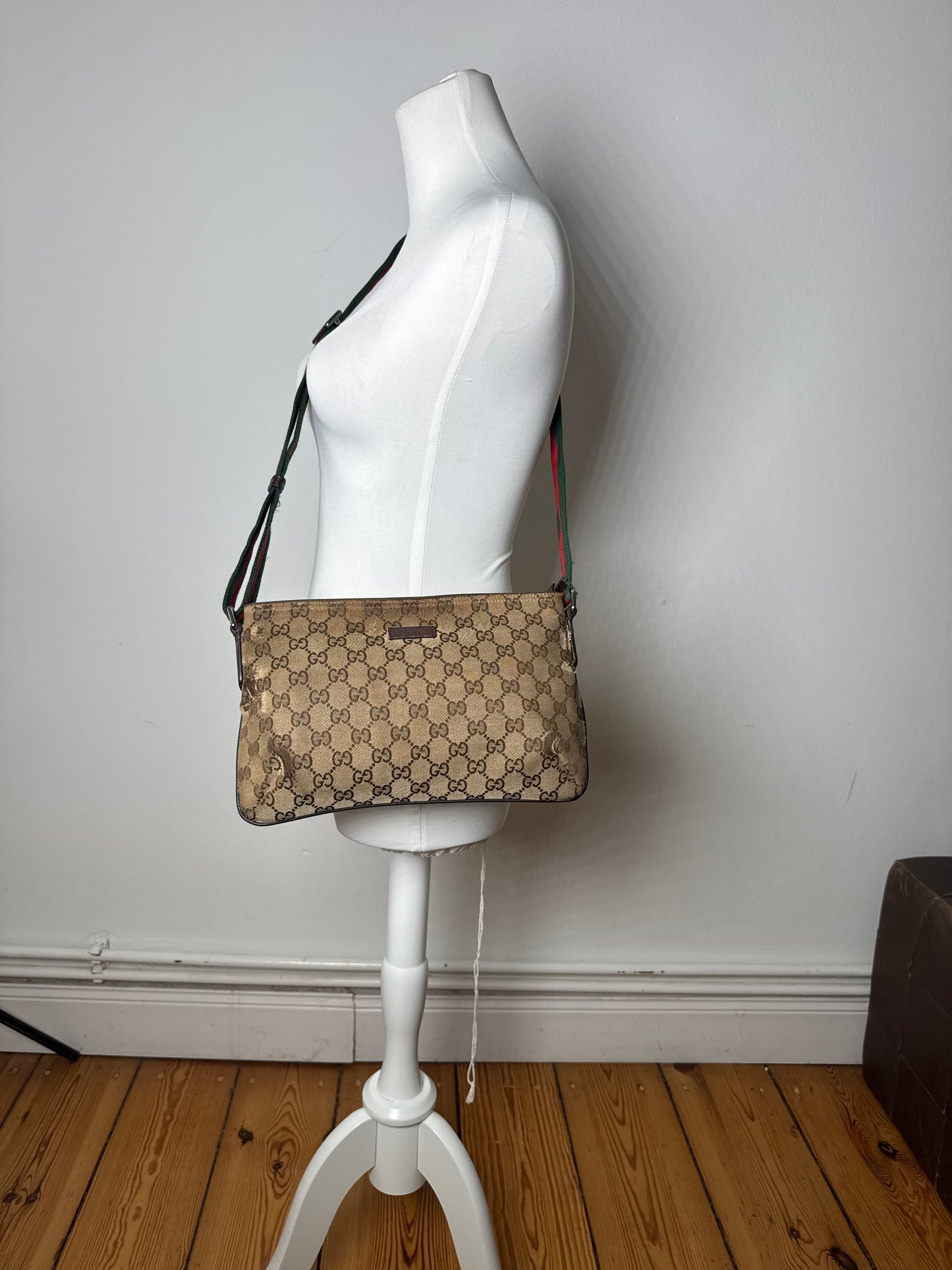 Vintage Gucci Multiway Monogram Bag Beige Brown