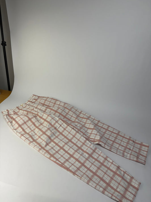 Vintage Chloe Plaid Trousers White Pink Yellow XS