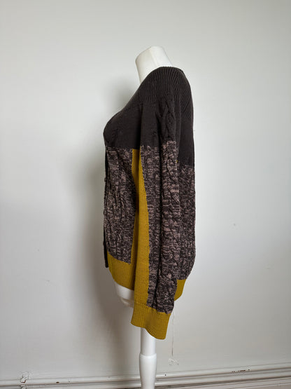 Vintage Etro Cardigan Brown Yellow M