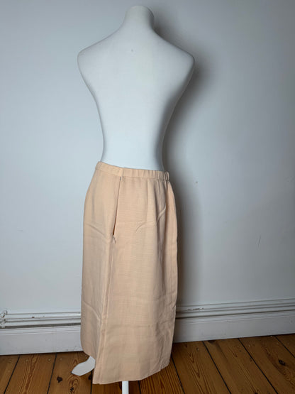 Vintage Givenchy Linen Skirt Beige Rose L/XL