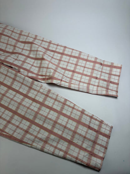 Vintage Chloe Plaid Trousers White Pink Yellow XS