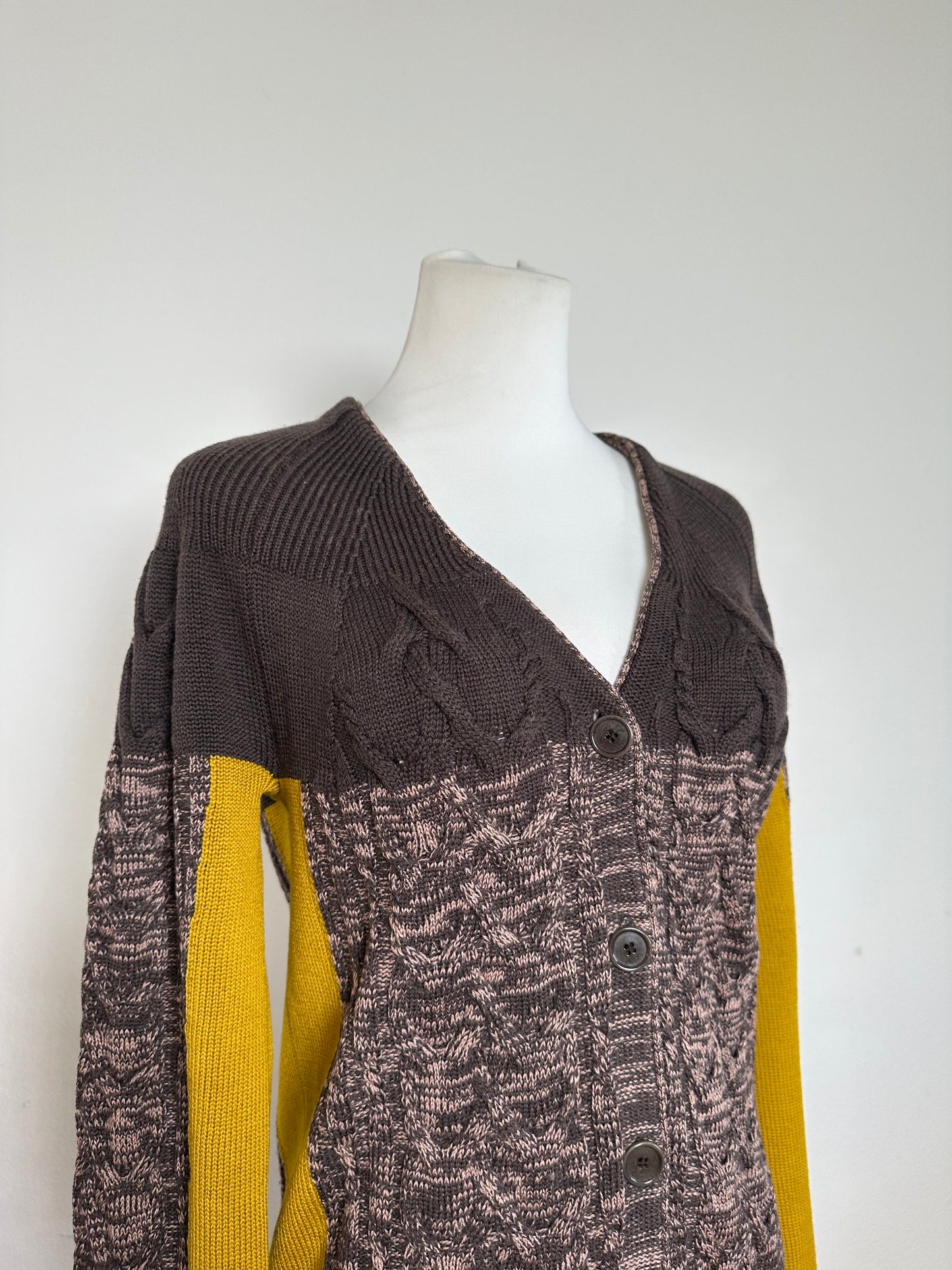 Vintage Etro Cardigan Brown Yellow M