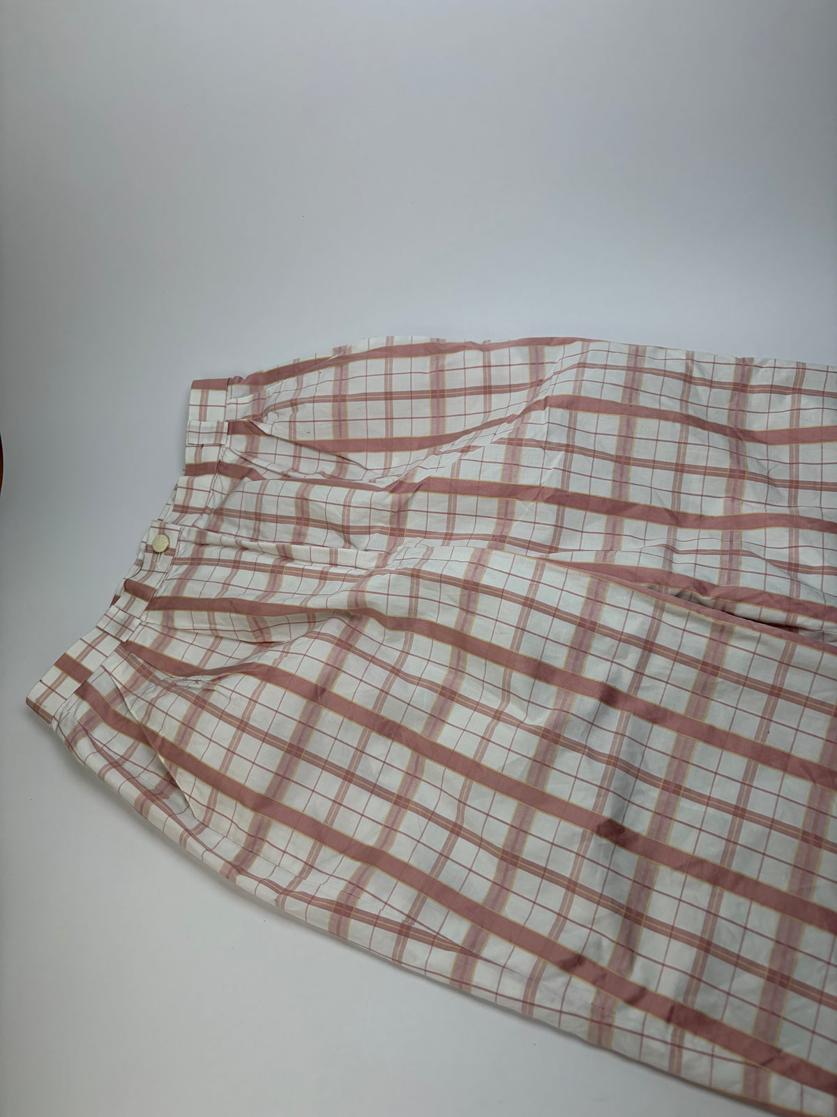 Vintage Chloe Plaid Trousers White Pink Yellow XS