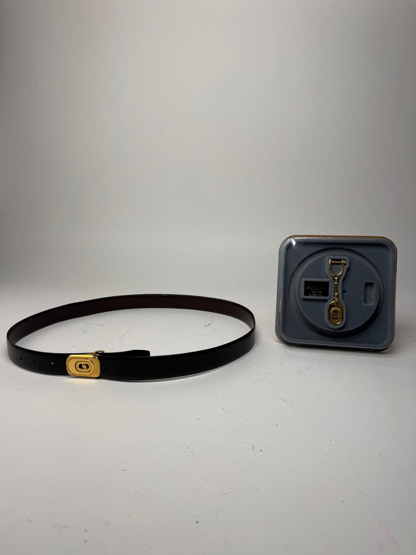 Vintage Dior Reversible Leather Belt Set Unisex