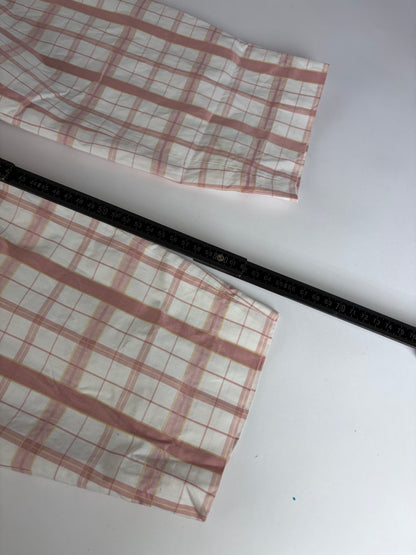 Vintage Chloe Plaid Trousers White Pink Yellow XS